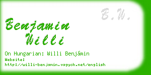 benjamin willi business card